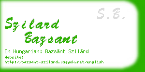 szilard bazsant business card